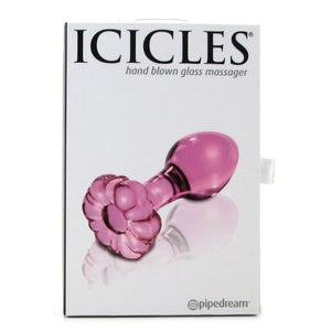 Icicles No. 48 Hand Blown Glass Butt Plug in Pink - Tasteful Desires Adult Shop