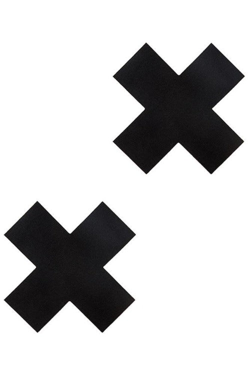Black Peekaboo Classic X-Shaped Pasties-Tasteful Desires Adult Shop