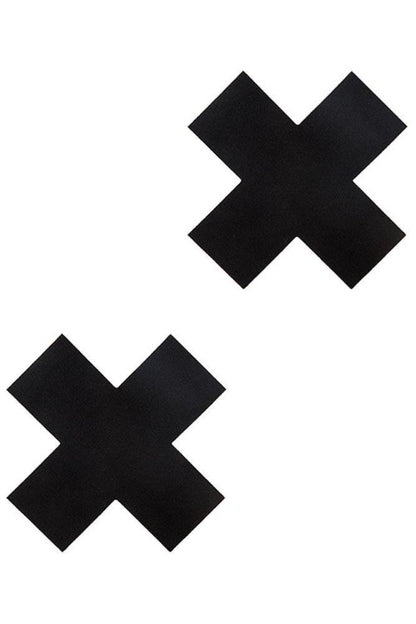 Black Peekaboo Classic X-Shaped Pasties-Tasteful Desires Adult Shop