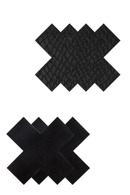Black Peekaboo Classic X-Shaped Pasties-Tasteful Desires Adult Shop